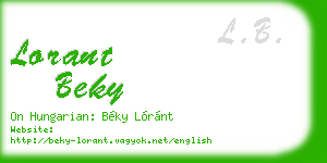 lorant beky business card