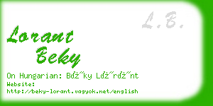 lorant beky business card